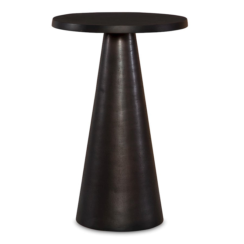 Haus Appeal Graysen 12in Round Pedestal Accent Table | Dark Bronze Iron | Entryway & Living Room Side Table | 12 x 12 x 19 in | Model W23031
