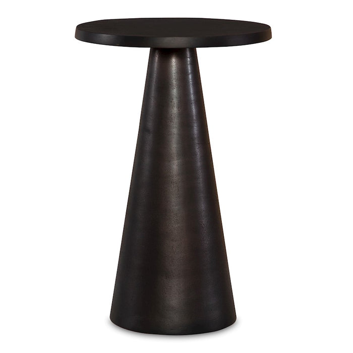 Haus Appeal Graysen 12in Round Pedestal Accent Table | Dark Bronze Iron | Entryway & Living Room Side Table | 12 x 12 x 19 in | Model W23031