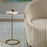 Haus Appeal Milla Accent Table | Contemporary Iron & Marble | Living Room & Entryway Side Table | 23.5in Tall, Aged Gold Frame, White Marble Top | Model W23033