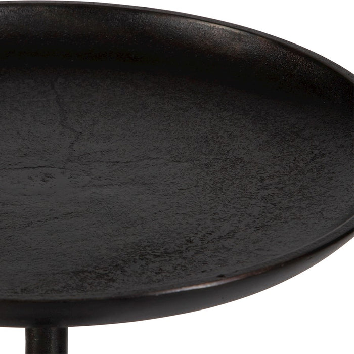 Haus Appeal Juno Accent Table | Modern Raw Dark Brown Oxidized Aluminum & Iron | Living Room & Entryway End Table | 13in Diameter | Model W23036