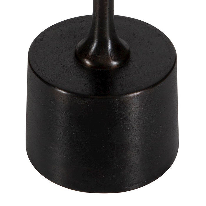 Haus Appeal Juno Accent Table | Modern Raw Dark Brown Oxidized Aluminum & Iron | Living Room & Entryway End Table | 13in Diameter | Model W23036