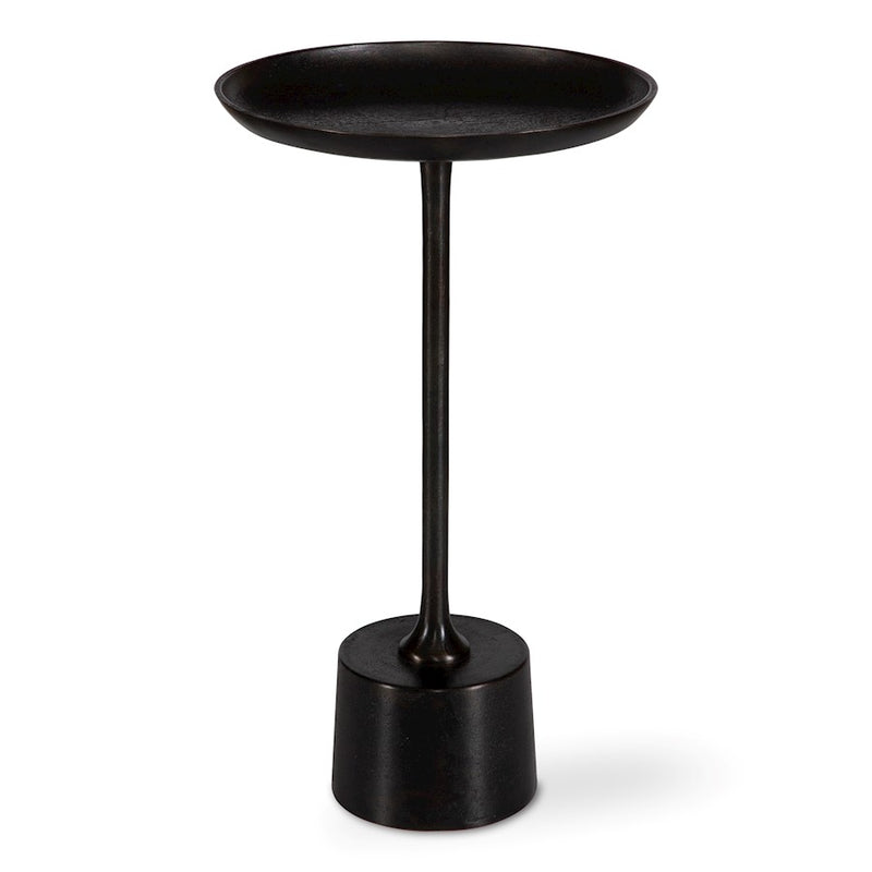 Haus Appeal Juno Accent Table | Modern Raw Dark Brown Oxidized Aluminum & Iron | Living Room & Entryway End Table | 13in Diameter | Model W23036