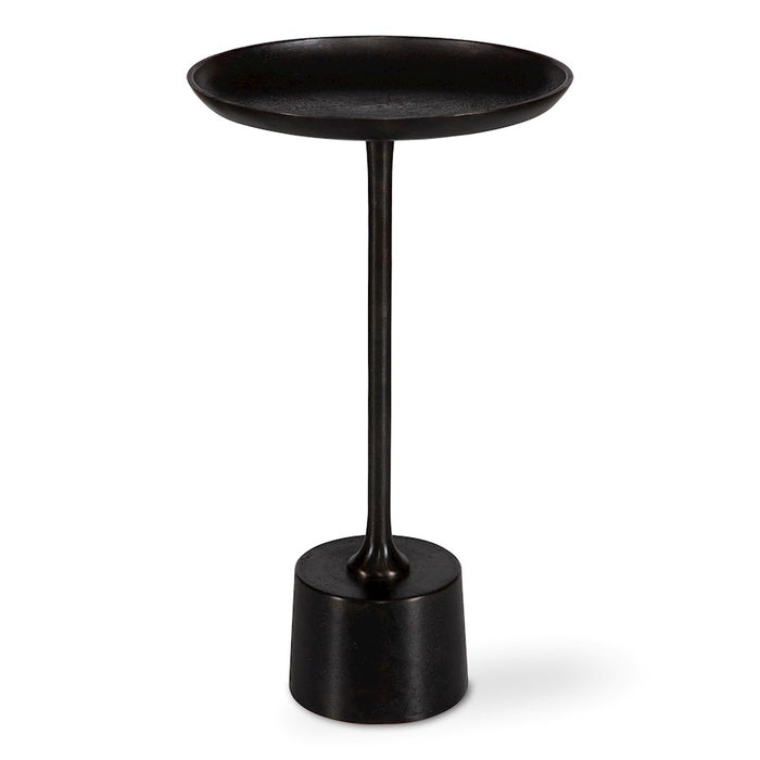 Haus Appeal Juno Accent Table | Modern Raw Dark Brown Oxidized Aluminum & Iron | Living Room & Entryway End Table | 13in Diameter | Model W23036