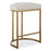 Haus Appeal Mabel 26in Counter Stool | Antique Brushed Brass & Light Cream Performance Fabric | Kitchen Island Seating | 26in Seat Height | Model W23038