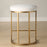 Haus Appeal Mabel 26in Counter Stool | Antique Brushed Brass & Light Cream Performance Fabric | Kitchen Island Seating | 26in Seat Height | Model W23038