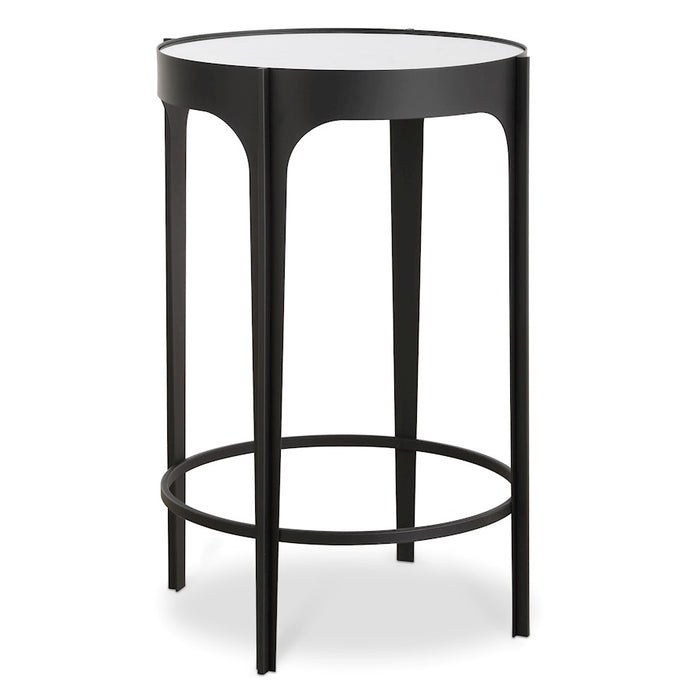 Haus Appeal Adorn Accent Table | Modern Matte Black Iron & Mirror | Living Room & Entryway Side Table | 16in Wide, 24in Tall | Model W23039