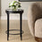 Haus Appeal Adorn Accent Table | Modern Matte Black Iron & Mirror | Living Room & Entryway Side Table | 16in Wide, 24in Tall | Model W23039
