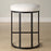 Haus Appeal Chicago 26.25in Counter Stool | Matte Black Iron & Light Cream Fabric | Kitchen Island & Vanity Seating | 14 x 18 x 26 in | Model W23040