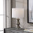Haus Appeal Foundry 24.25 in Table Lamp | Textured Metallic Stone Gray Ceramic, Brushed Nickel & Crystal | Living Room & Bedroom Light | Model W26058-1