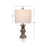 Haus Appeal Foundry 24.25 in Table Lamp | Textured Metallic Stone Gray Ceramic, Brushed Nickel & Crystal | Living Room & Bedroom Light | Model W26058-1