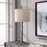 Haus Appeal Mezzar 1-Light Table Lamp | Dark Gunmetal Cast Iron & Gold Accents | Light Beige Shade | Living Room & Bedside Reading Light | Model W26059-1