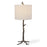 Haus Appeal Mezzar 1-Light Table Lamp | Dark Gunmetal Cast Iron & Gold Accents | Light Beige Shade | Living Room & Bedside Reading Light | Model W26059-1