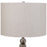 Haus Appeal Lucia 24in Table Lamp | Dove Gray Ceramic with Wavy Lines & Light Gray Linen | Living Room & Bedroom Accent Light | Model W26073-1