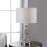 Haus Appeal Lucia 24in Table Lamp | Dove Gray Ceramic with Wavy Lines & Light Gray Linen | Living Room & Bedroom Accent Light | Model W26073-1