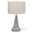 Haus Appeal Lucia 24in Table Lamp | Dove Gray Ceramic with Wavy Lines & Light Gray Linen | Living Room & Bedroom Accent Light | Model W26073-1