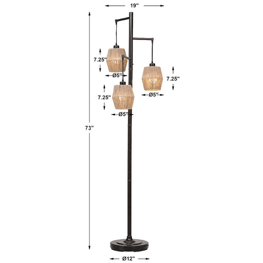 Haus Appeal Designs Parson 3 Light Floor Lamp - W26079-1