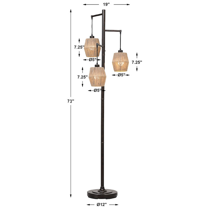 Haus Appeal Designs Parson 3 Light Floor Lamp - W26079-1