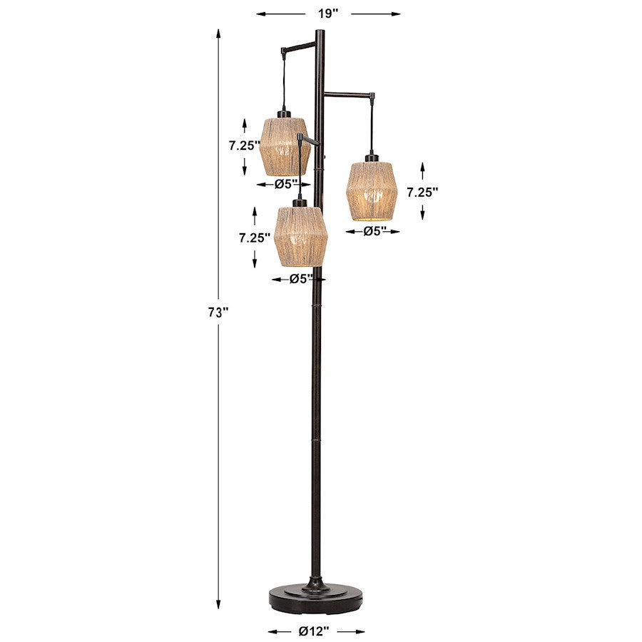 Haus Appeal Designs Parson 3 Light Floor Lamp - W26079-1
