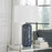 Haus Appeal Lucius 26.5in Blue Ceramic Table Lamp | Wavy Texture & Brushed Nickel | Bedroom & Living Room Accent | White Linen Shade | Model W26089-1