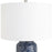 Haus Appeal Lucius 26.5in Blue Ceramic Table Lamp | Wavy Texture & Brushed Nickel | Bedroom & Living Room Accent | White Linen Shade | Model W26089-1