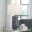 Haus Appeal Lucius 26.5in Blue Ceramic Table Lamp | Wavy Texture & Brushed Nickel | Bedroom & Living Room Accent | White Linen Shade | Model W26089-1