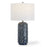 Haus Appeal Lucius 26.5in Blue Ceramic Table Lamp | Wavy Texture & Brushed Nickel | Bedroom & Living Room Accent | White Linen Shade | Model W26089-1
