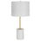 Haus Appeal Brooklyn 13in Table Lamp | White Metal & Gold Accent | White Linen Shade | Living Room & Bedside Reading Light | Model W26099-1