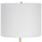 Haus Appeal Brooklyn 13in Table Lamp | White Metal & Gold Accent | White Linen Shade | Living Room & Bedside Reading Light | Model W26099-1