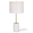 Haus Appeal Brooklyn 13in Table Lamp | White Metal & Gold Accent | White Linen Shade | Living Room & Bedside Reading Light | Model W26099-1