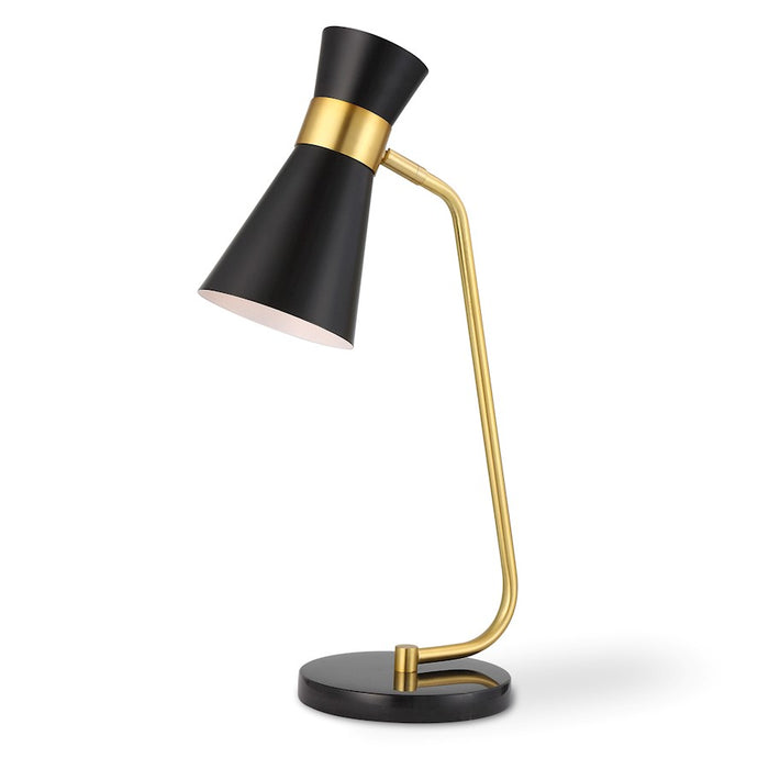 Haus Appeal Lola 1 Light Desk Lamp | Mid-Century Gold & Black Marble | Home Office & Task Lighting | 60W Max, Pivoting Shade | Model W26106-1