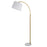 Haus Appeal Micah 64.5in Arc Floor Lamp | Gold Metal & White Marble Base | White Linen Shade | Living Room & Reading Corner Light | Model W26109-1