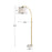 Haus Appeal Micah 64.5in Arc Floor Lamp | Gold Metal & White Marble Base | White Linen Shade | Living Room & Reading Corner Light | Model W26109-1