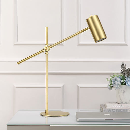 Haus Appeal Laney 1 Light 24.5in Desk Lamp | Contemporary Brushed Gold Metal | Home Office & Reading Task Light | Model W26111-1