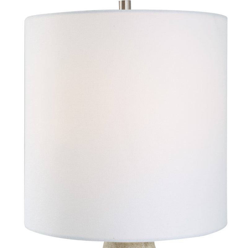 Haus Appeal Ross 1 Light Table Lamp | Organic Ceramic & Linen Shade | Living Room & Bedroom Light | 150W Incandescent, On-Off Switch | Model W26112-1