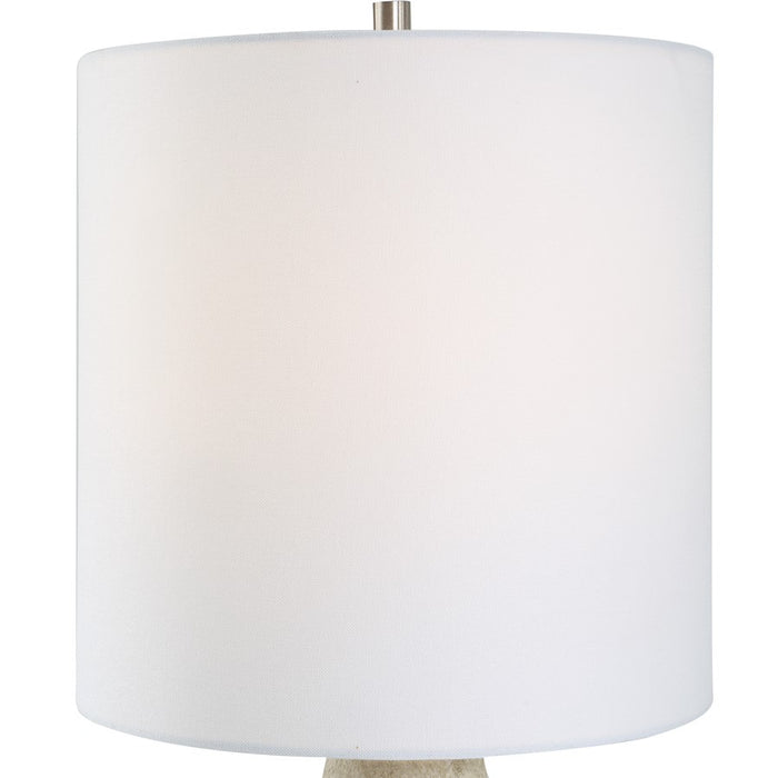 Haus Appeal Ross 1 Light Table Lamp | Organic Ceramic & Linen Shade | Living Room & Bedroom Light | 150W Incandescent, On-Off Switch | Model W26112-1