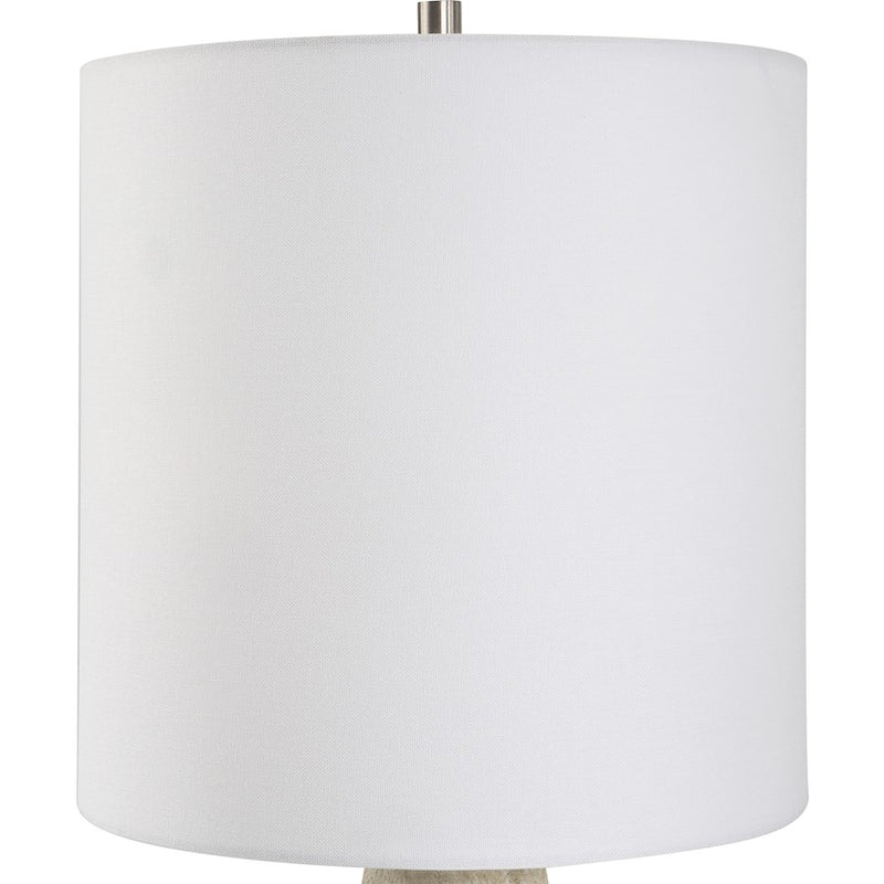 Haus Appeal Ross 1 Light Table Lamp | Organic Ceramic & Linen Shade | Living Room & Bedroom Light | 150W Incandescent, On-Off Switch | Model W26112-1