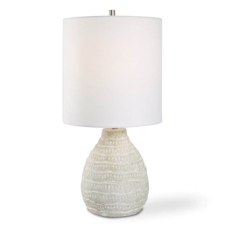 Haus Appeal Ross 1 Light Table Lamp | Organic Ceramic & Linen Shade | Living Room & Bedroom Light | 150W Incandescent, On-Off Switch | Model W26112-1