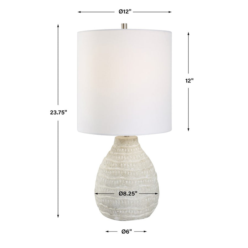 Haus Appeal Ross 1 Light Table Lamp | Organic Ceramic & Linen Shade | Living Room & Bedroom Light | 150W Incandescent, On-Off Switch | Model W26112-1