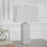 Haus Appeal Gretta 25in Ceramic Table Lamp | Gloss White Square Body with Texture & White Linen Shade | Living Room & Bedroom Accent Light | Model W26114-1