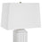 Haus Appeal Gretta 25in Ceramic Table Lamp | Gloss White Square Body with Texture & White Linen Shade | Living Room & Bedroom Accent Light | Model W26114-1