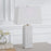 Haus Appeal Gretta 25in Ceramic Table Lamp | Gloss White Square Body with Texture & White Linen Shade | Living Room & Bedroom Accent Light | Model W26114-1