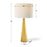 Haus Appeal Gousse 14in Diameter Table Lamp | Gold Ceramic & White Linen | Living Room & Bedroom Accent | 150W Max Bulb, 110V | Model W26135-1