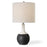 Haus Appeal Gravis 1-Light 23in Table Lamp | Matte Black, Chalk White Ceramic & Brushed Nickel | Bedroom & Living Room Light | Drum Shade | Model W26138-1