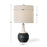 Haus Appeal Gravis 1-Light 23in Table Lamp | Matte Black, Chalk White Ceramic & Brushed Nickel | Bedroom & Living Room Light | Drum Shade | Model W26138-1