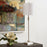 Haus Appeal Bennett 32in Buffet Lamp | Antique Brass & Crystal with White Linen Shade | Living Room & Desk Accent Light | 150W, Dimmable | Model W26143-1