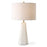 Haus Appeal Sheffield Hexagon Table Lamp | Cream Marble & Antique Brass | Off-White Linen Shade | Living Room & Bedroom Accent Light | Model W26144-1