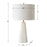 Haus Appeal Sheffield Hexagon Table Lamp | Cream Marble & Antique Brass | Off-White Linen Shade | Living Room & Bedroom Accent Light | Model W26144-1