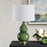 Haus Appeal Elena 1-Light Table Lamp | Dark Green Glazed Ceramic & Antique Brass | Living Room & Bedroom Accent Light | 26in Tall | Model W26154-1