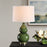 Haus Appeal Elena 1-Light Table Lamp | Dark Green Glazed Ceramic & Antique Brass | Living Room & Bedroom Accent Light | 26in Tall | Model W26154-1