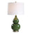 Haus Appeal Elena 1-Light Table Lamp | Dark Green Glazed Ceramic & Antique Brass | Living Room & Bedroom Accent Light | 26in Tall | Model W26154-1